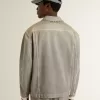 Grå denimjacka för herr med nitar