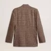 Grå enkelknäppt blazer för män i hundtandsmönstrad ull Grå enkelknäppt blazer för män i hundtandsmönstrad ull