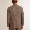 Grå enkelknäppt blazer för män i hundtandsmönstrad ull Grå enkelknäppt blazer för män i hundtandsmönstrad ull