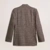 Grå enkelknäppt blazer för män i hundtandsmönstrad ull Grå enkelknäppt blazer för män i hundtandsmönstrad ull