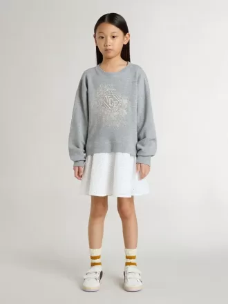 Grå och vit miniklänning för flickor