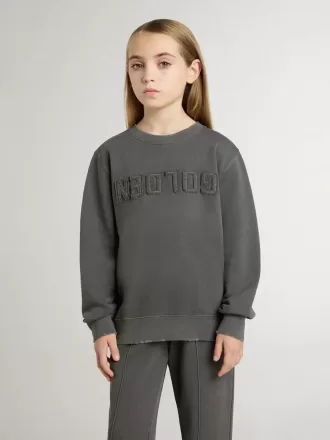 Grå sweatshirt för barn med upphöjt logo