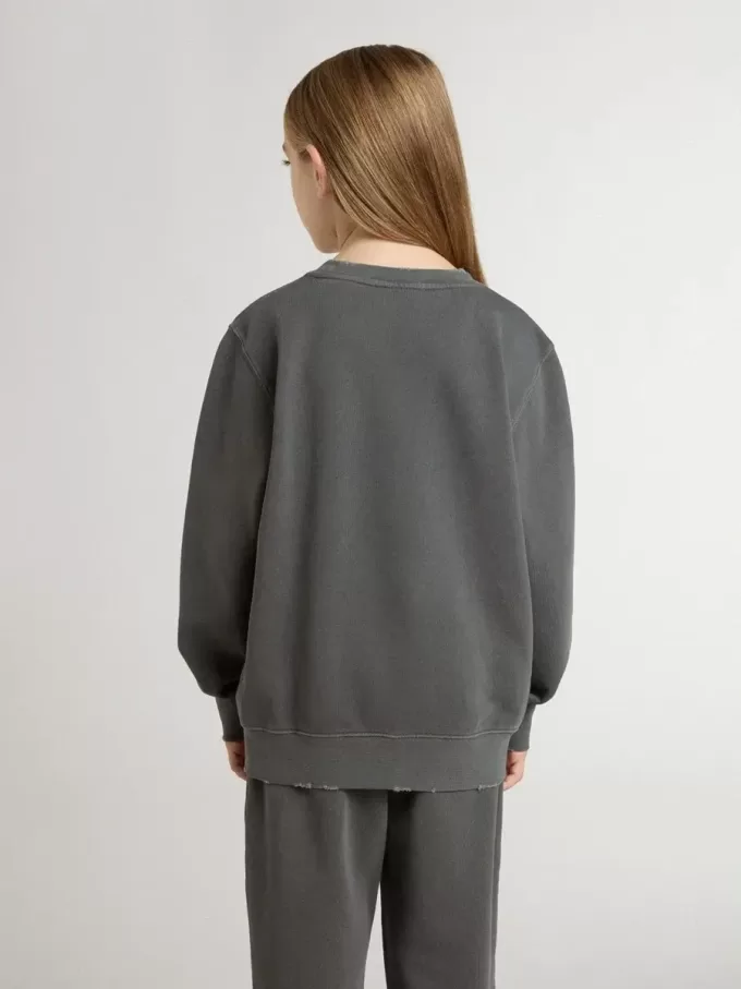 Grå sweatshirt för barn med upphöjt logo