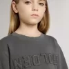 Grå sweatshirt för barn med upphöjt logo