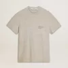 Grå T-shirt för herr med svart text