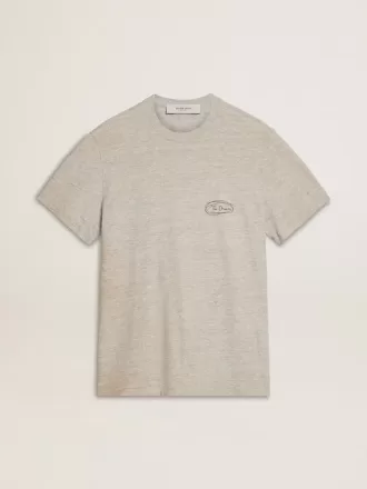 Grå T-shirt för herr med svart text