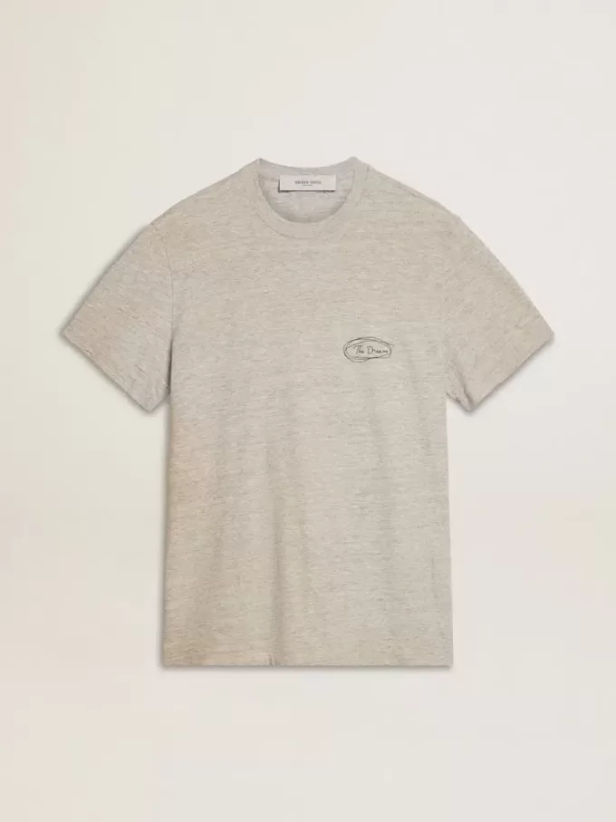 Grå T-shirt för herr med svart text