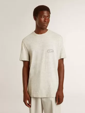 Grå T-shirt för herr med svart text