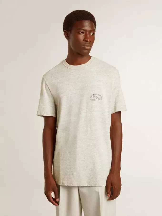 Grå T-shirt för herr med svart text