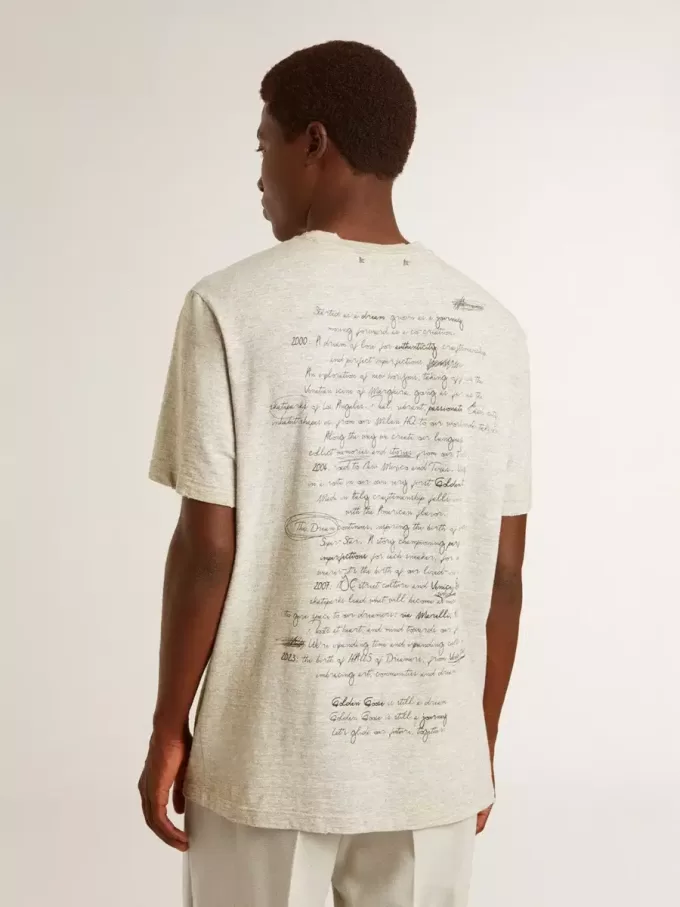 Grå T-shirt för herr med svart text