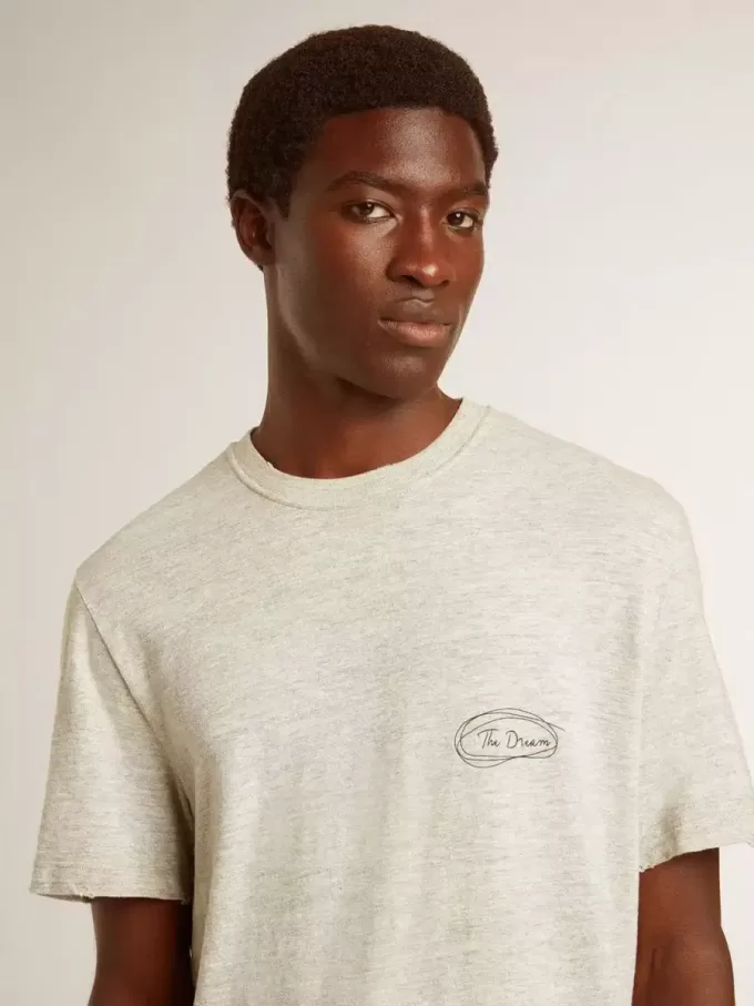 Grå T-shirt för herr med svart text