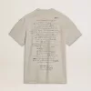 Grå T-shirt för herr med svart text