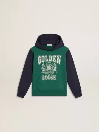 Grön och blå hoodie med tryck för pojkar