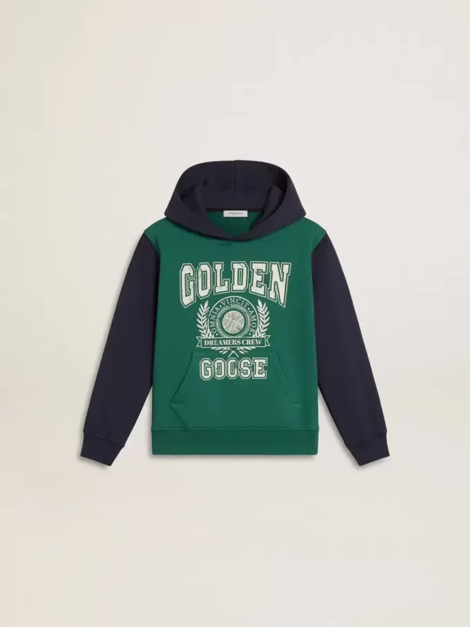 Grön och blå hoodie med tryck för pojkar Grön och blå hoodie med tryck för pojkar