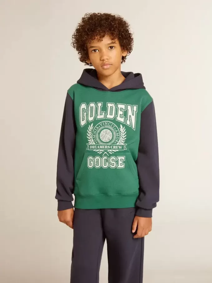 Grön och blå hoodie med tryck för pojkar Grön och blå hoodie med tryck för pojkar
