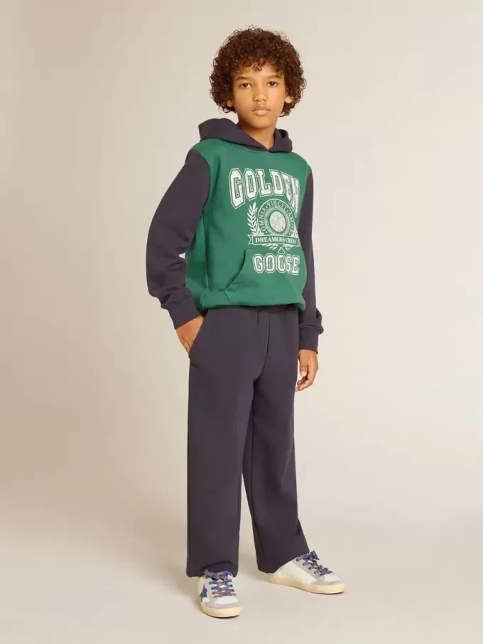 Grön och blå hoodie med tryck för pojkar Grön och blå hoodie med tryck för pojkar