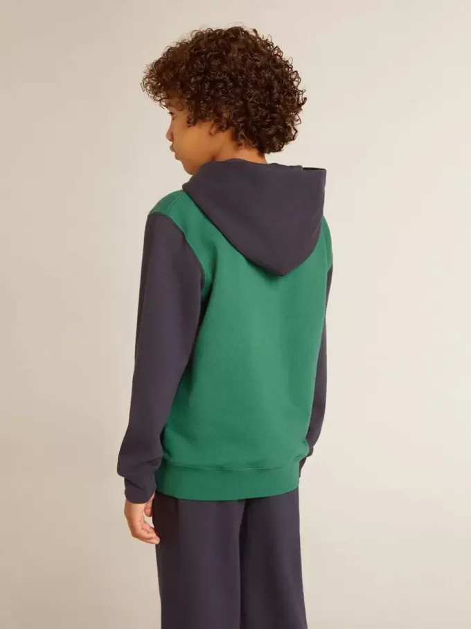 Grön och blå hoodie med tryck för pojkar Grön och blå hoodie med tryck för pojkar