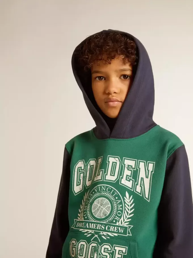 Grön och blå hoodie med tryck för pojkar Grön och blå hoodie med tryck för pojkar