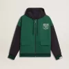 Grön och blå vändbar hoodie för herr