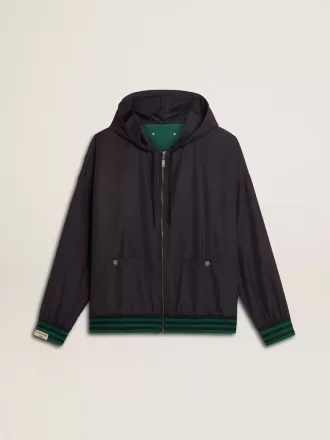 Grön och blå vändbar hoodie för herr