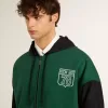 Grön och blå vändbar hoodie för herr
