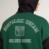 Grön och blå vändbar hoodie för herr