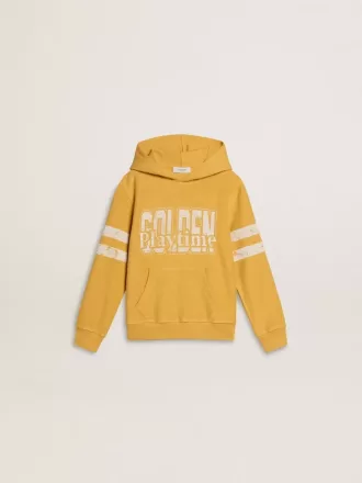 Gul sweatshirt för barn med vintage-tryck