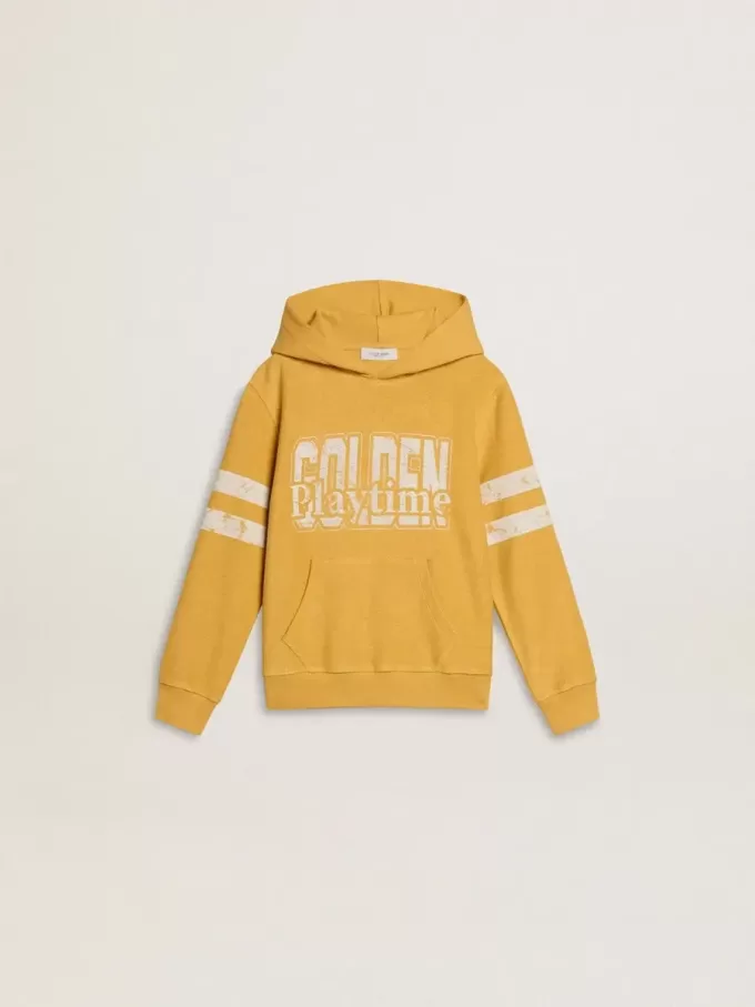Gul sweatshirt för barn med vintage-tryck