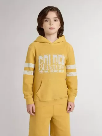 Gul sweatshirt för barn med vintage-tryck