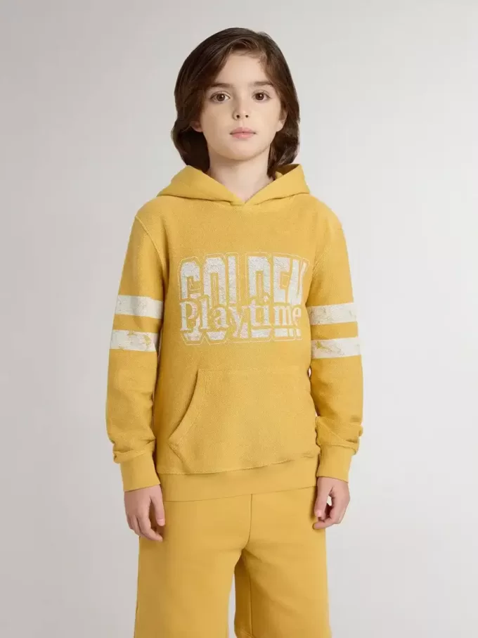 Gul sweatshirt för barn med vintage-tryck