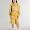Gul sweatshirt för barn med vintage-tryck