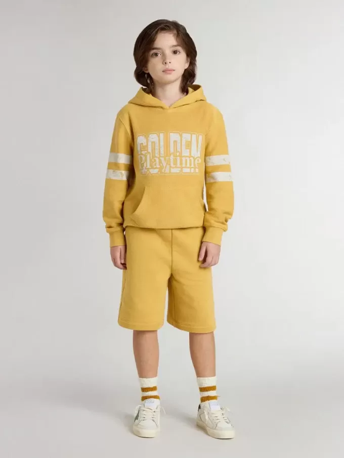 Gul sweatshirt för barn med vintage-tryck