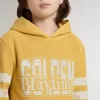 Gul sweatshirt för barn med vintage-tryck