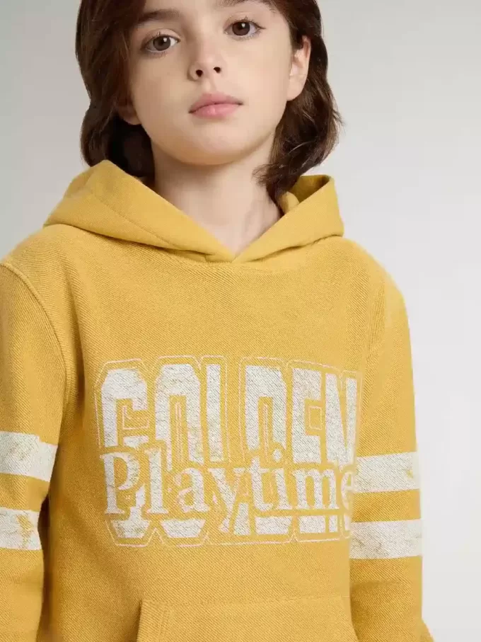 Gul sweatshirt för barn med vintage-tryck