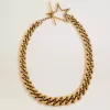 Halsband i antikguld med avtagande kedja och stjärnformad lås Halsband i antikguld med avtagande kedja och stjärnformad lås