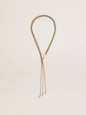 Halsband med antikguldfärgade kedjor med pärlor Halsband med antikguldfärgade kedjor med pärlor