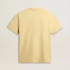 Herr-T-shirt i bomull i ljusgult med blekta bokstäver