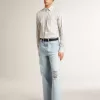 Herrbyxor i denim med sliten effekt Herrbyxor i denim med sliten effekt