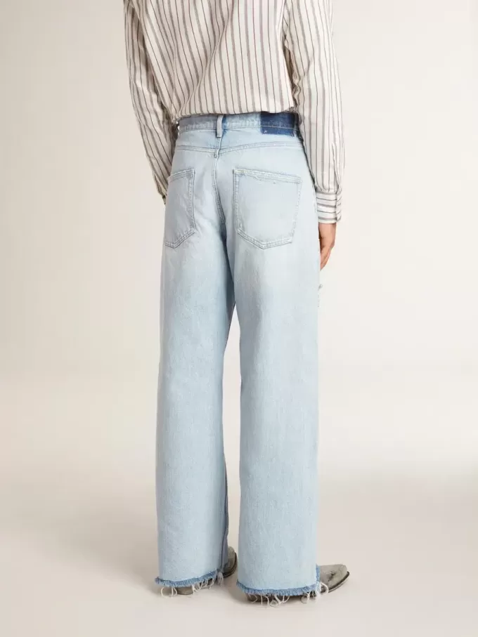 Herrbyxor i denim med sliten effekt Herrbyxor i denim med sliten effekt