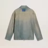 Herrjacka i denim med slitna detaljer och dragkedja Herrjacka i denim med slitna detaljer och dragkedja