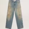 Herrjeans i slitna sandtvättad stil Herrjeans i slitna sandtvättad stil