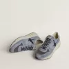 Herrskor med löparsula i ljusblå nylon och nubuck med svart stjärna Herrskor med löparsula i ljusblå nylon och nubuck med svart stjärna