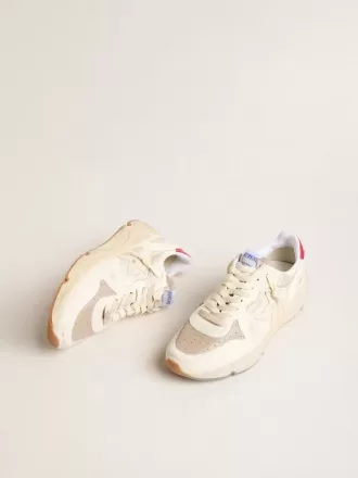 Herrskor med löparsula i nappaläder med beige läderstjärna och röd hälflik