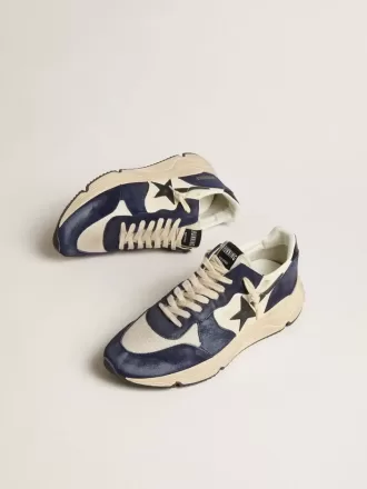 Herrskor Running Sole i svart och beige nappa med svart stjärna och hälflik