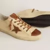 Herrskor V-Star i krämfärgad canvas med tobaksfärgad läderstjärna Herrskor V-Star i krämfärgad canvas med tobaksfärgad läderstjärna