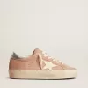 Hi Star för damer i rosa mocka med krämfärgad stjärna och silverfärgad läderflik på hälen Hi Star för damer i rosa mocka med krämfärgad stjärna och silverfärgad läderflik på hälen