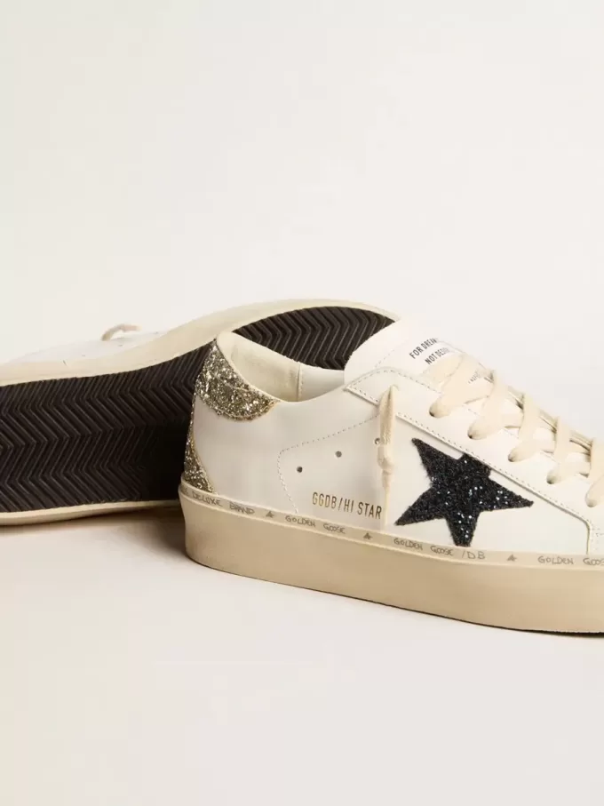 Hi Star för damer med blå glitterstjärna och platina glitter på hälfliken Hi Star för damer med blå glitterstjärna och platina glitter på hälfliken