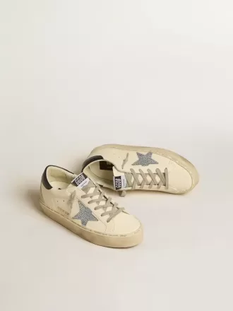 Hi Star i nappa med Swarovski-kristallstjärna och mörkblå läderflik på hälen