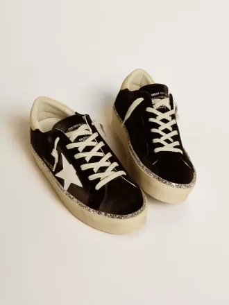 Hi Star i svart sammet med vit läderstjärna och mockahälflik