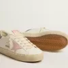 Hi Star i vitt läder med rosa mockastjärna och rosa glitterhälflik